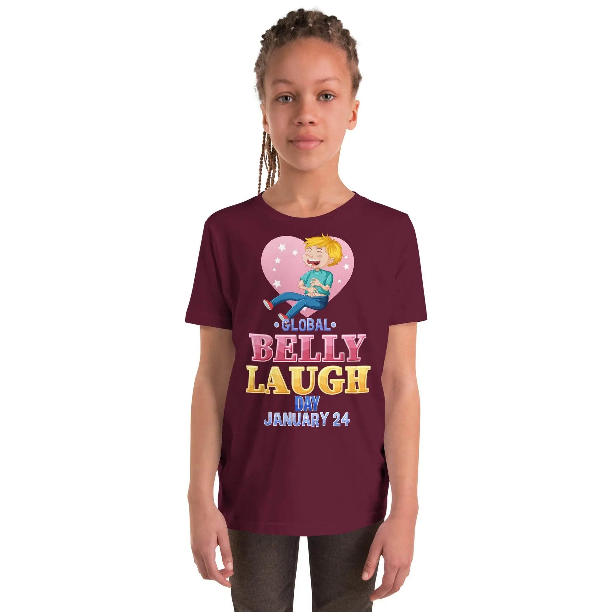 Belly Laugh Youth Short Sleeve Three Red T-Shirt - IVORYNN