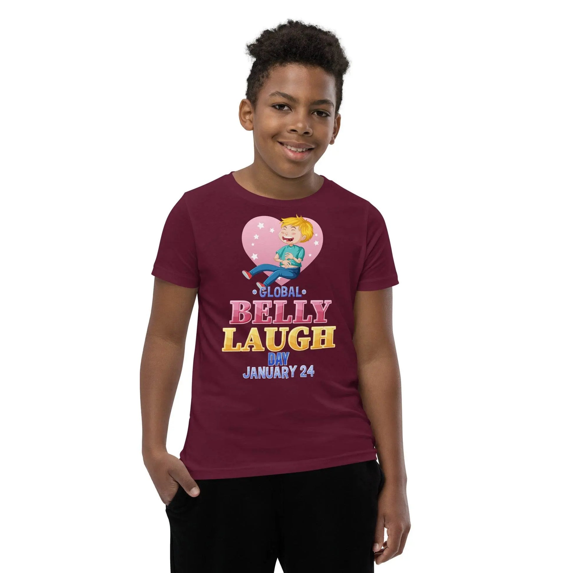 Belly Laugh Youth Short Sleeve Three Red T-Shirt - IVORYNN
