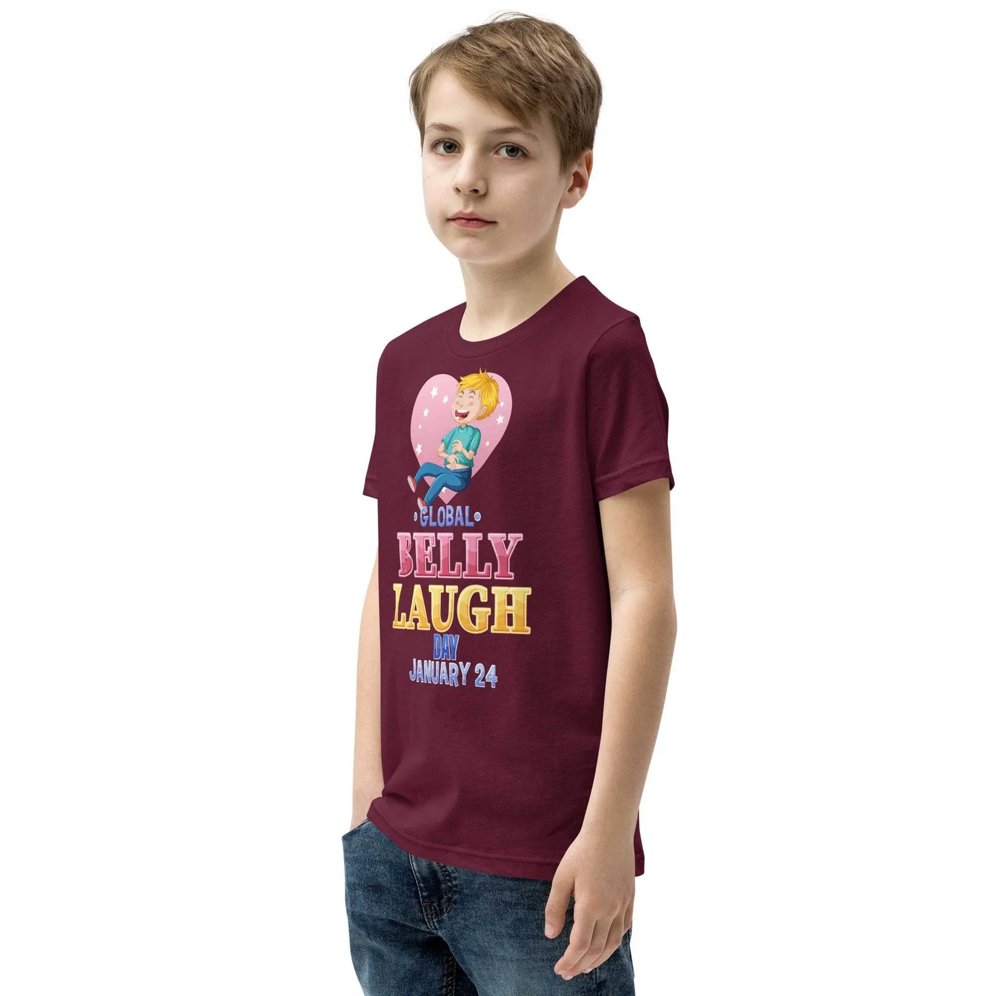 Belly Laugh Youth Short Sleeve Three Red T-Shirt - IVORYNN