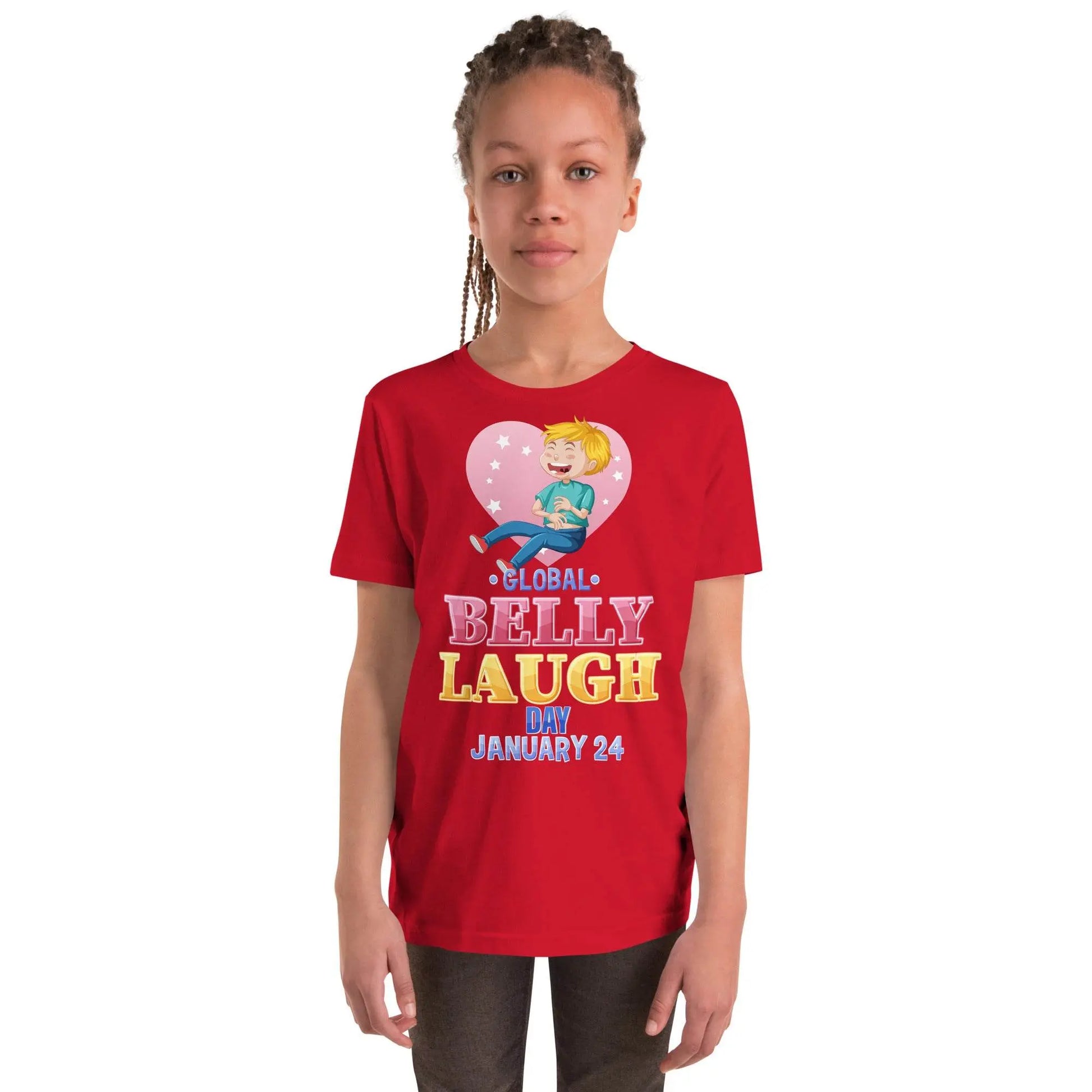 Belly Laugh Youth Short Sleeve Three Red T-Shirt - IVORYNN