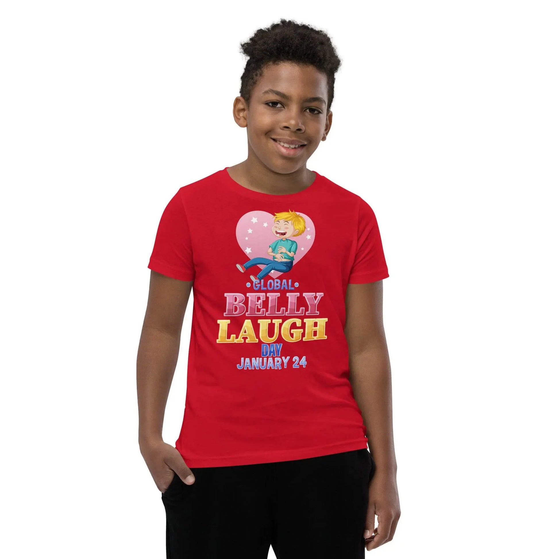 Belly Laugh Youth Short Sleeve Three Red T-Shirt - IVORYNN