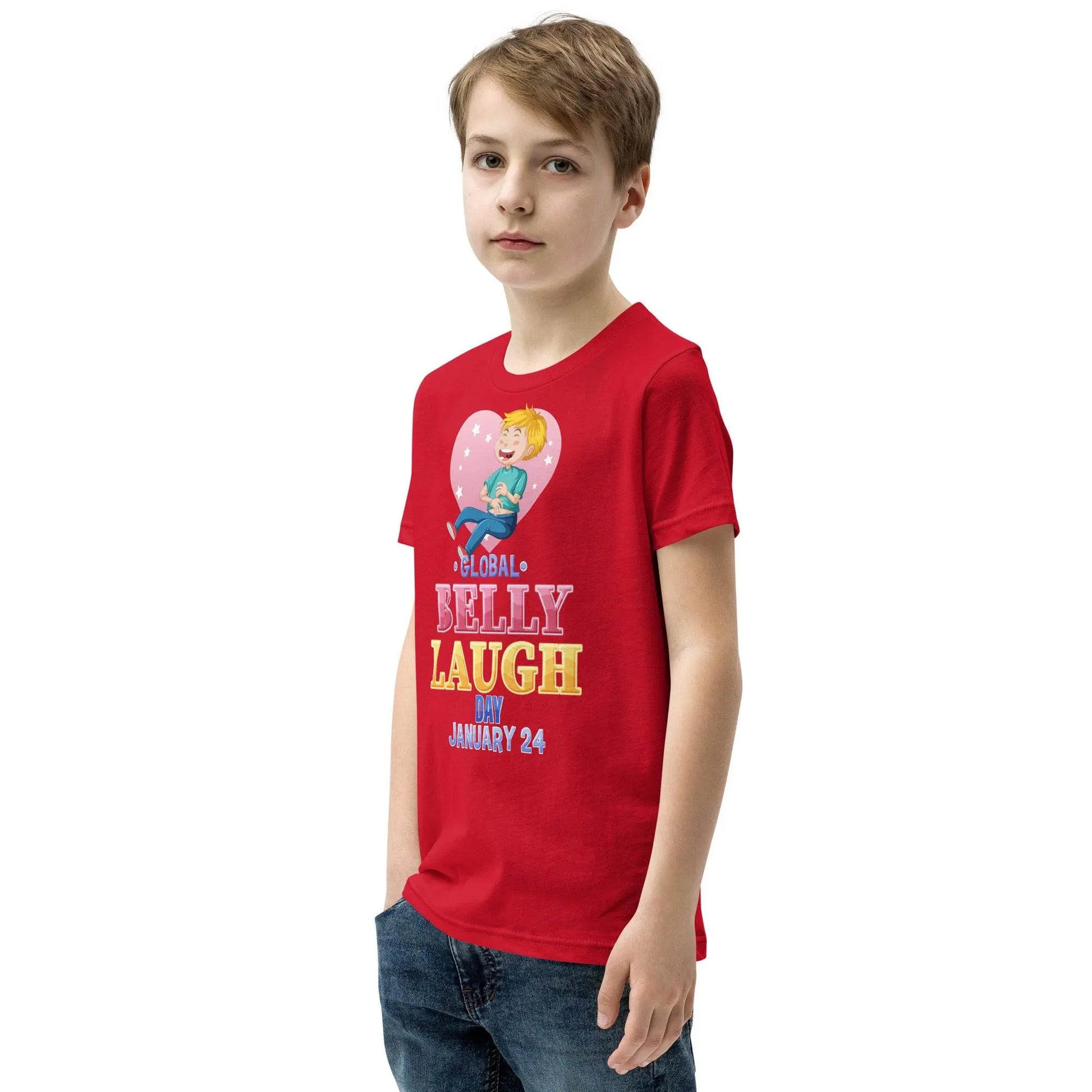 Belly Laugh Youth Short Sleeve Three Red T-Shirt - IVORYNN