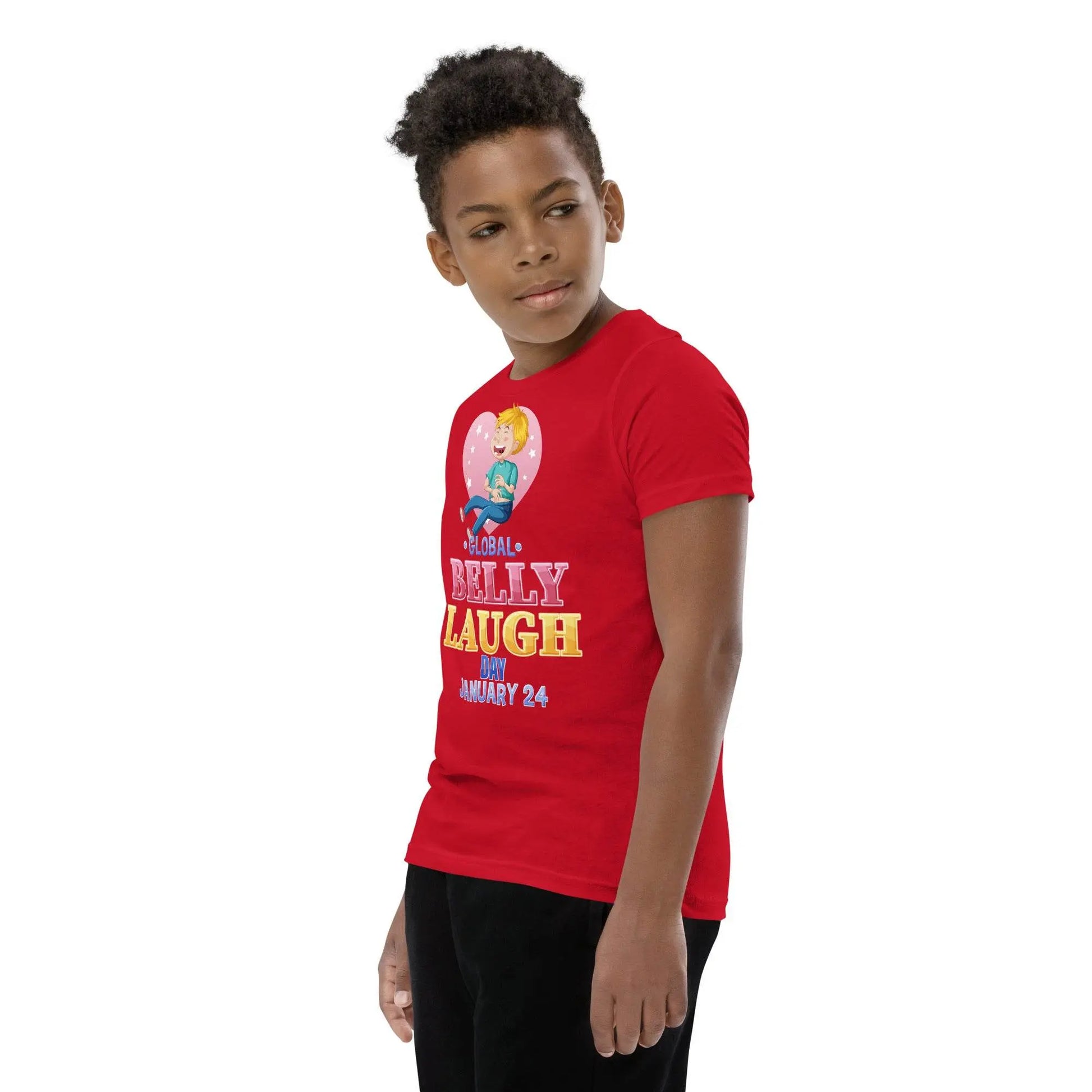 Belly Laugh Youth Short Sleeve Three Red T-Shirt - IVORYNN