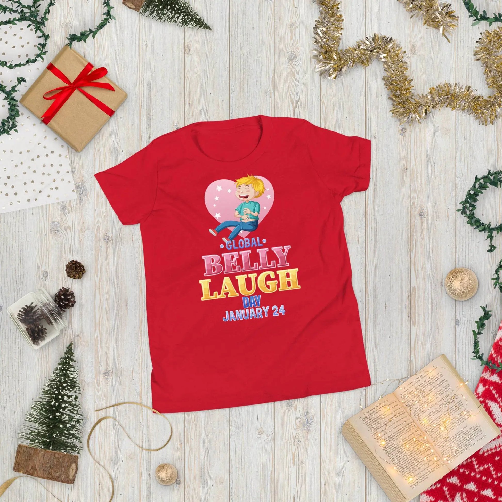 Belly Laugh Youth Short Sleeve Three Red T-Shirt - IVORYNN