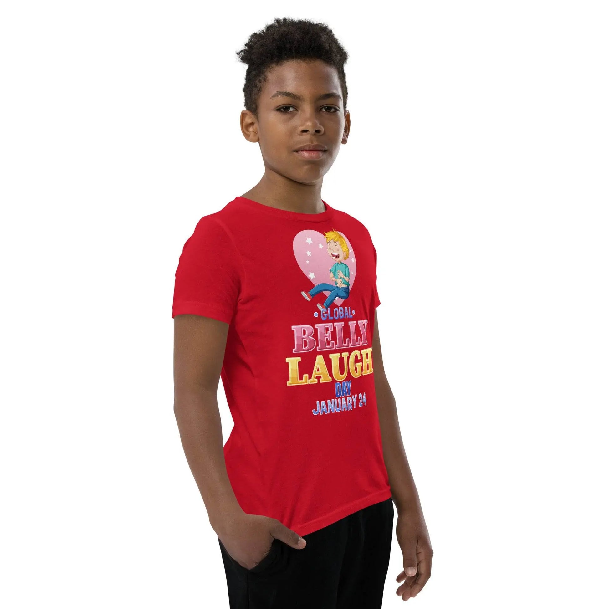 Belly Laugh Youth Short Sleeve Three Red T-Shirt - IVORYNN