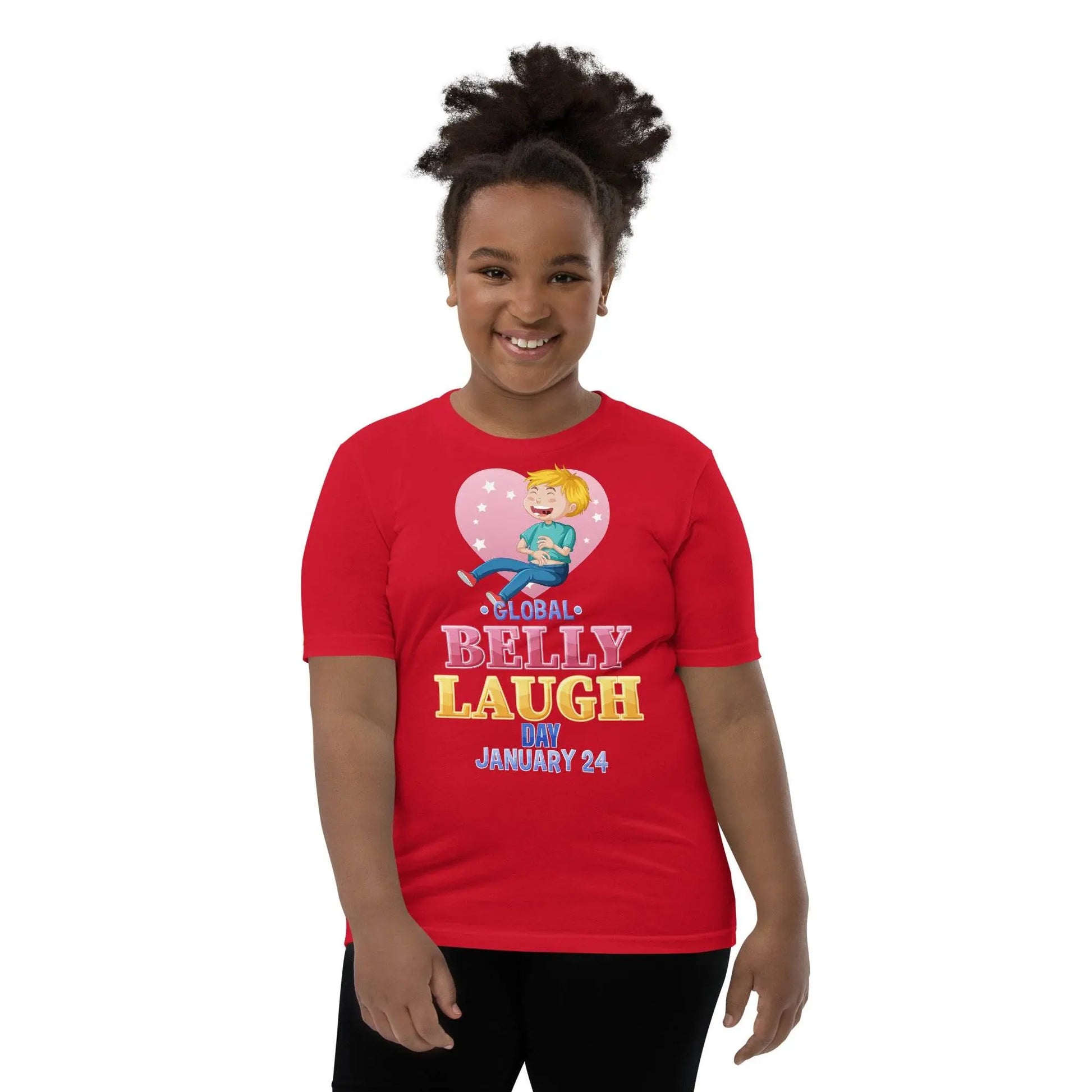 Belly Laugh Youth Short Sleeve Three Red T-Shirt - IVORYNN