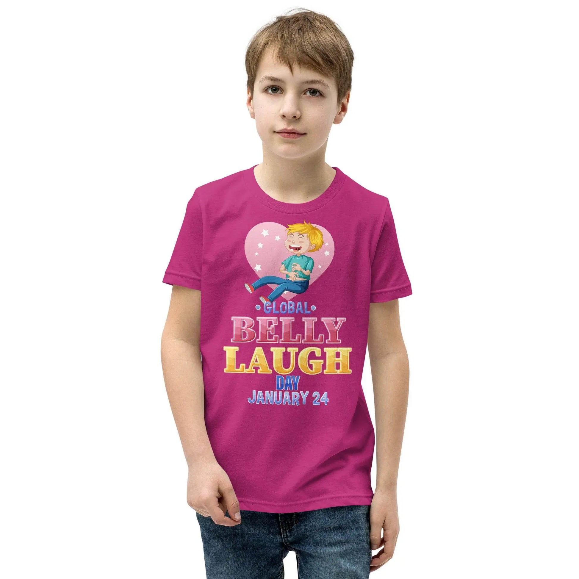 Belly Laugh Youth Short Sleeve Three Red T-Shirt - IVORYNN