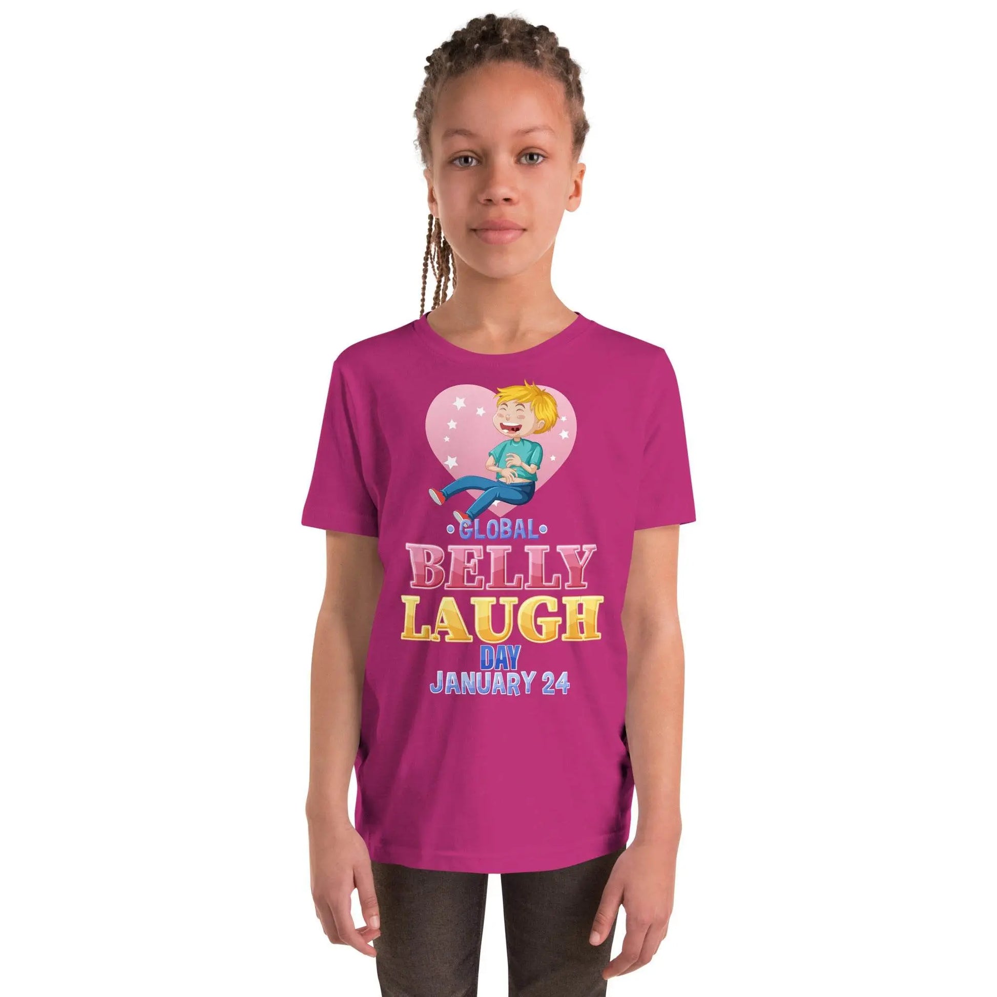 Belly Laugh Youth Short Sleeve Three Red T-Shirt - IVORYNN