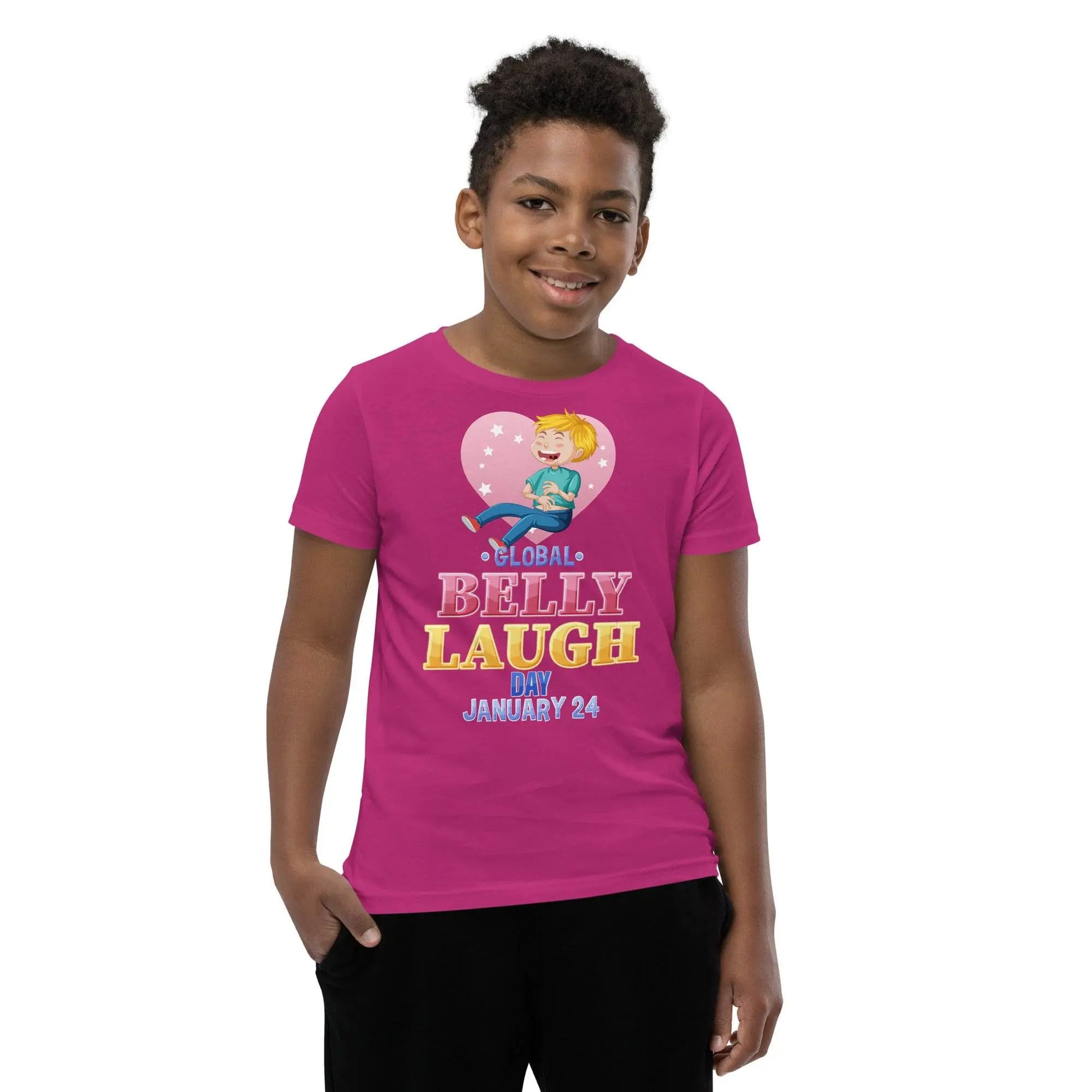 Belly Laugh Youth Short Sleeve Three Red T-Shirt - IVORYNN