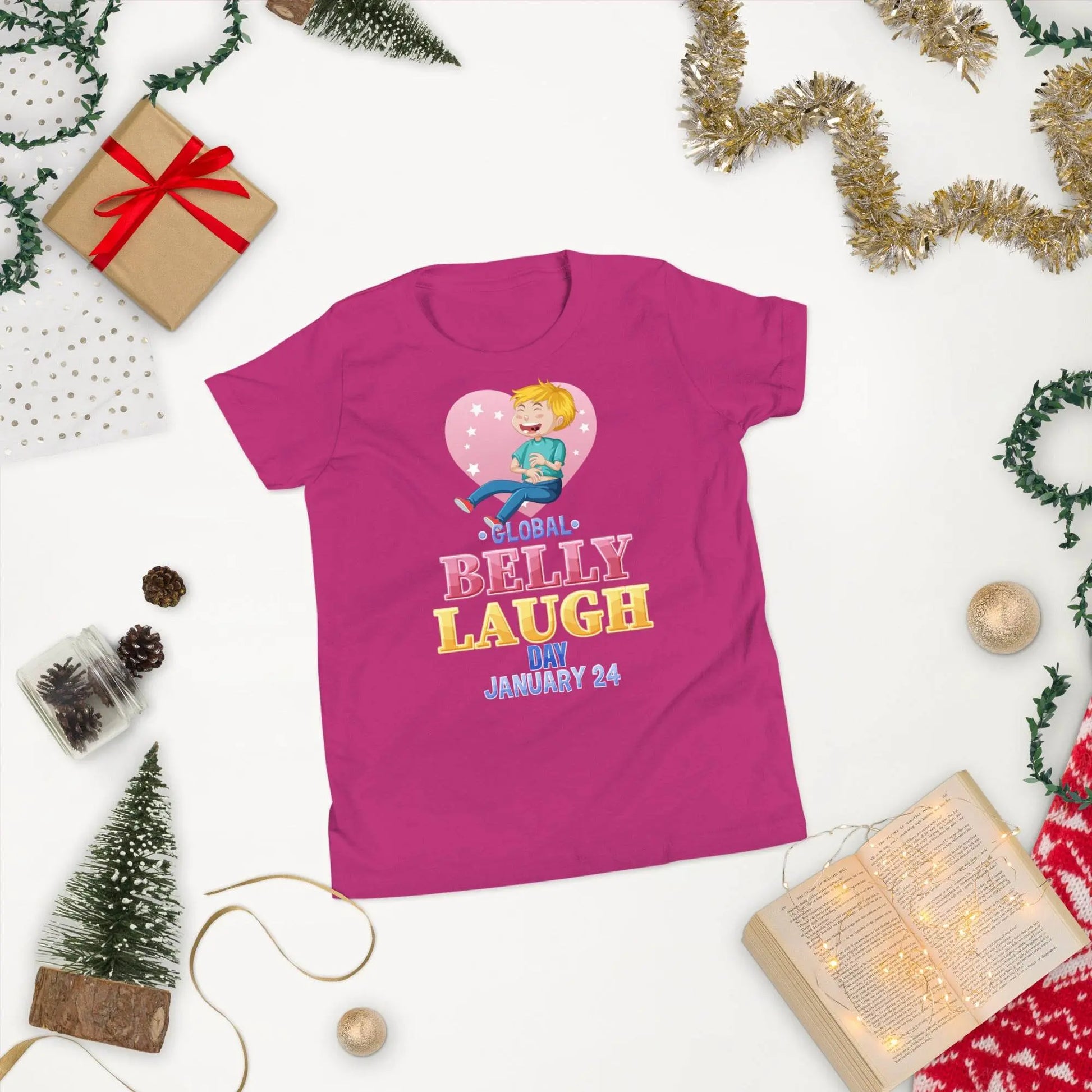 Belly Laugh Youth Short Sleeve Three Red T-Shirt - IVORYNN