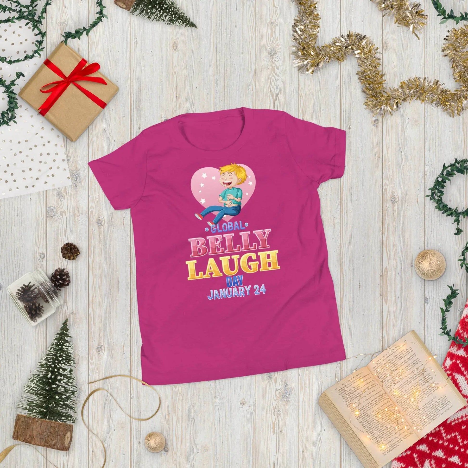 Belly Laugh Youth Short Sleeve Three Red T-Shirt - IVORYNN