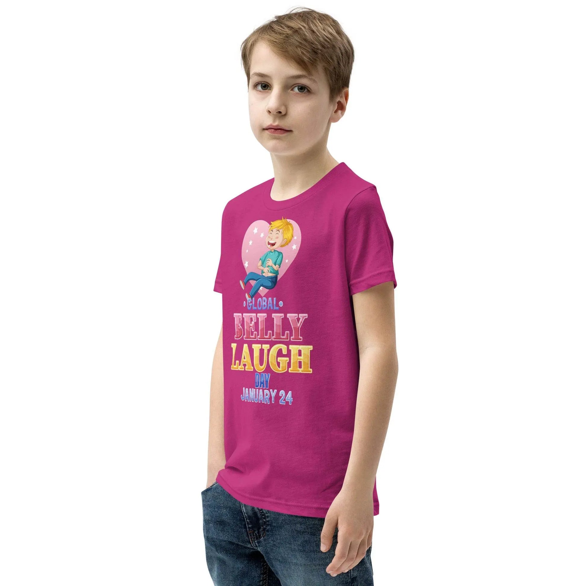Belly Laugh Youth Short Sleeve Three Red T-Shirt - IVORYNN