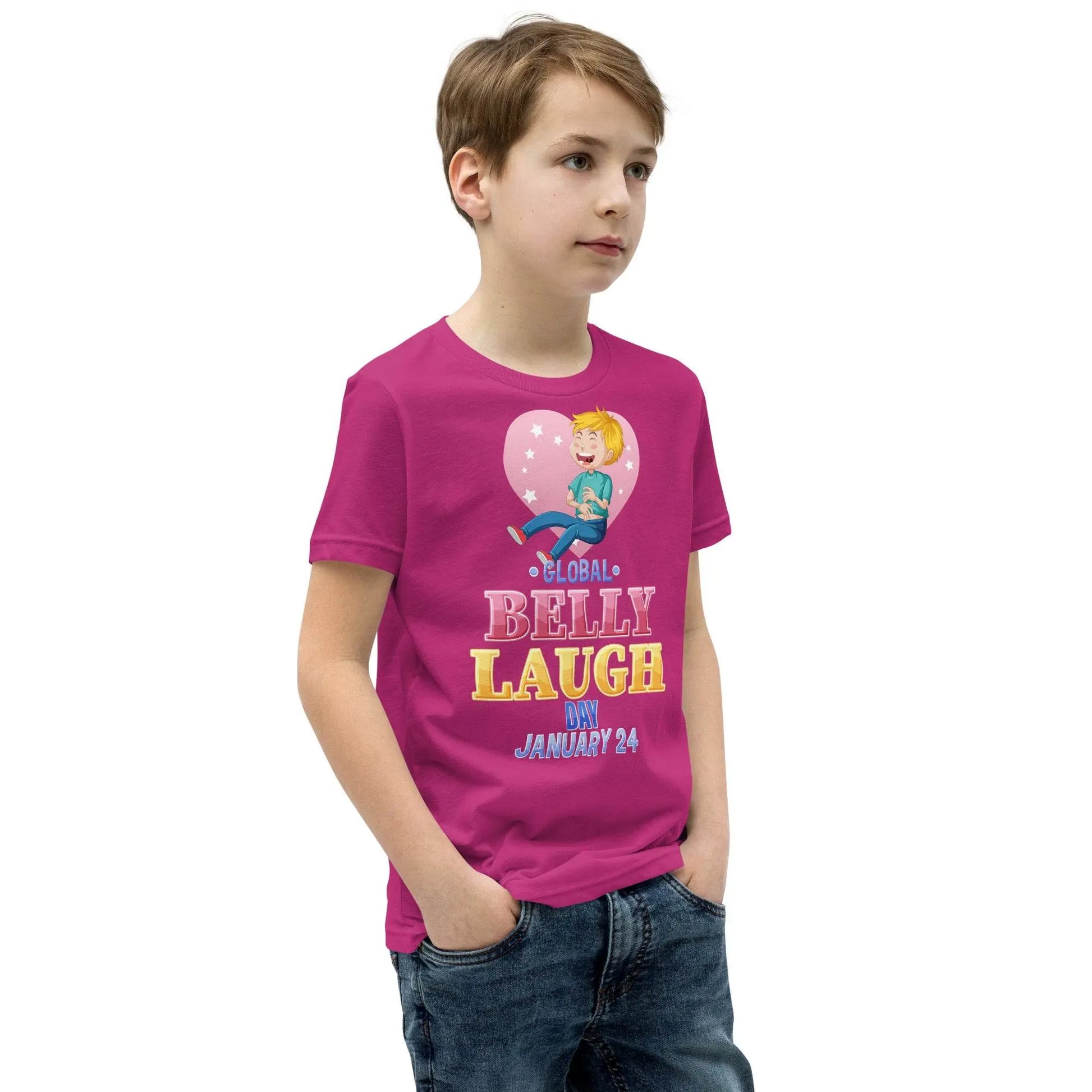 Belly Laugh Youth Short Sleeve Three Red T-Shirt - IVORYNN
