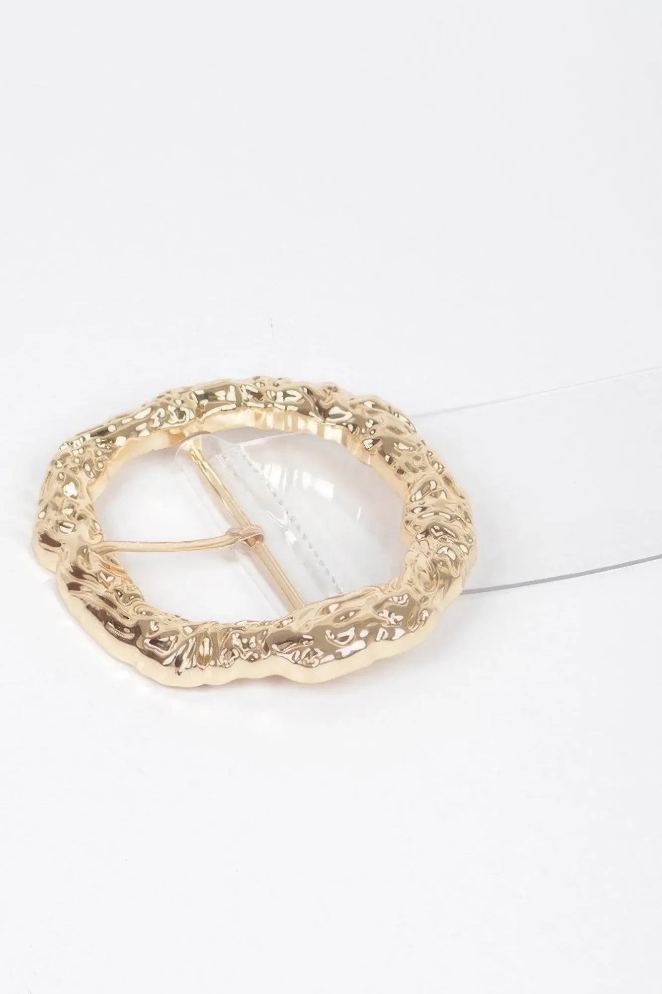 Big Vintage Round Metal Buckle Clear Plussize Belt - IVORYNN