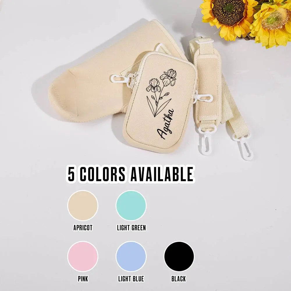 Birth Flower Waterproof Bottle Carrier Tumbler Bag - IVORYNN