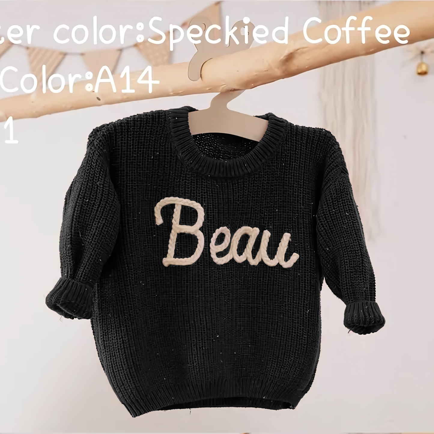 Cotton Hand embroidered Name Baby Sweater