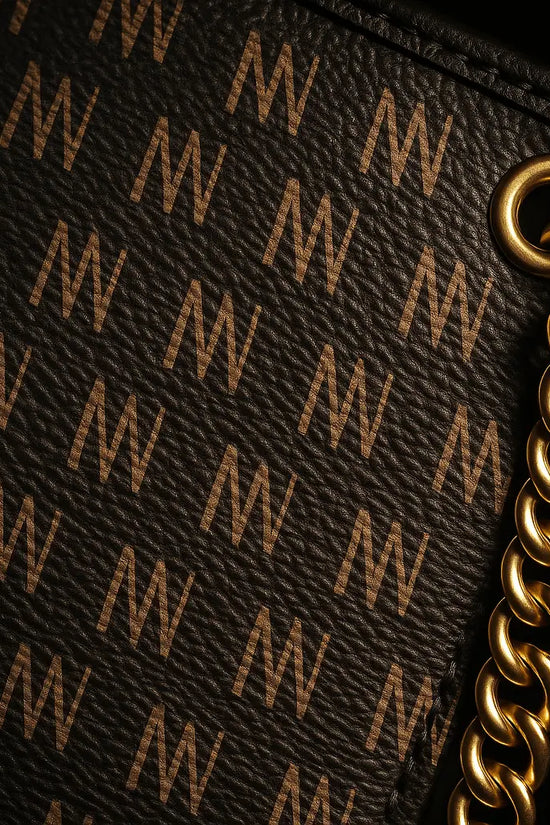 Black Nappa Leather Gold Chain NN Crossbody Bag - IVORYNN