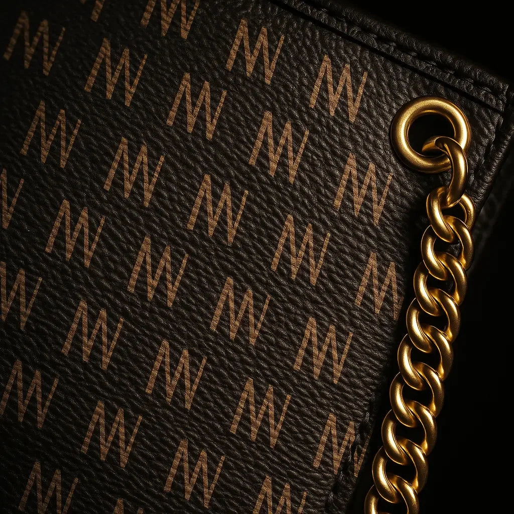 Black Nappa Leather Gold Chain NN Crossbody Bag - IVORYNN