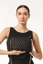 Black Nappa Leather Gold Chain NN Crossbody Bag - IVORYNN