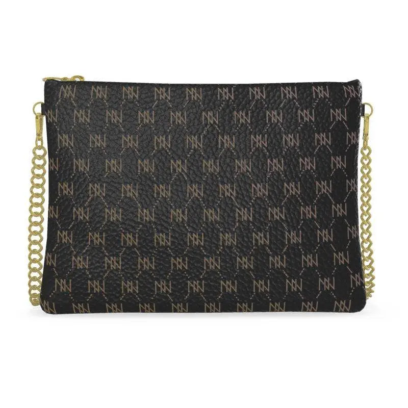 Black Nappa Leather Gold Chain NN Crossbody Bag - IVORYNN