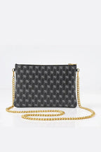 Black Nappa Leather Gold Chain NN Crossbody Bag - IVORYNN