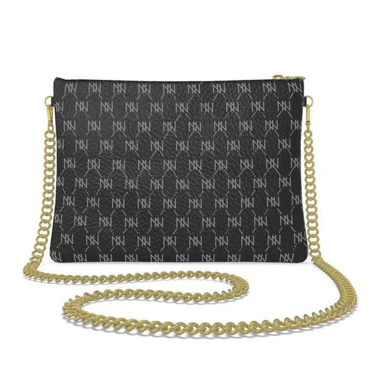 Black Nappa Leather Gold Chain NN Crossbody Bag - IVORYNN