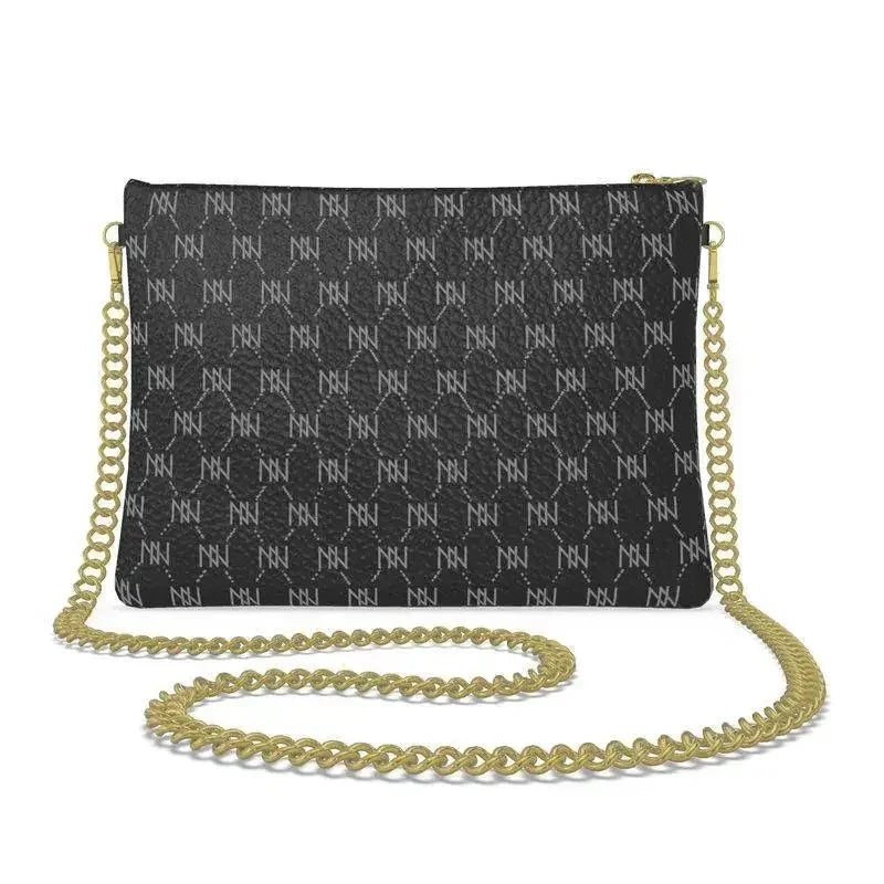 Black Nappa Leather Gold Chain NN Crossbody Bag - IVORYNN