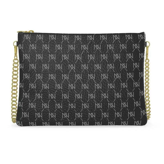 Black Nappa Leather Gold Chain NN Crossbody Bag - IVORYNN