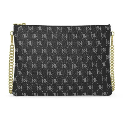 Black Nappa Leather Gold Chain NN Crossbody Bag - IVORYNN