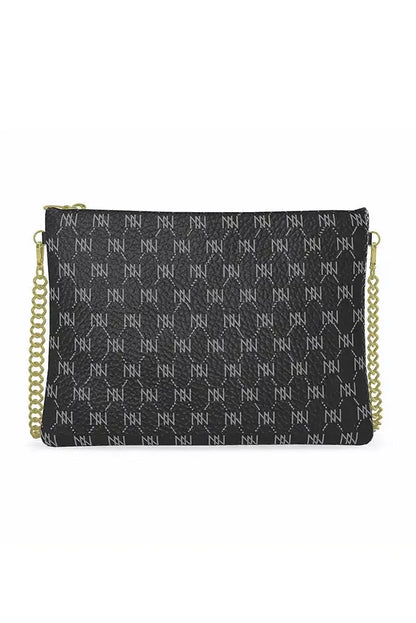 Black Nappa Leather Gold Chain NN Crossbody Bag - IVORYNN