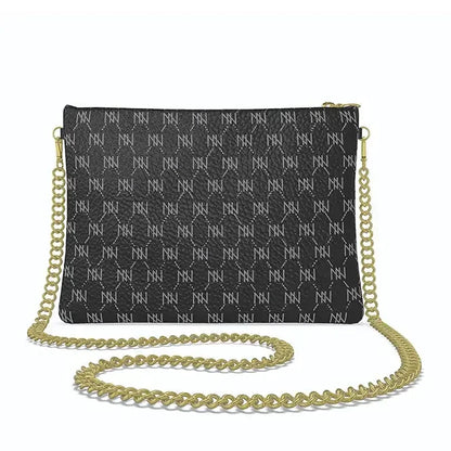 Black Nappa Leather Gold Chain NN Crossbody Bag - IVORYNN