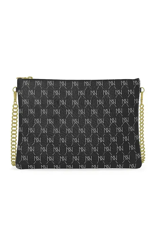 Black Nappa Leather Gold Chain NN Crossbody Bag - IVORYNN