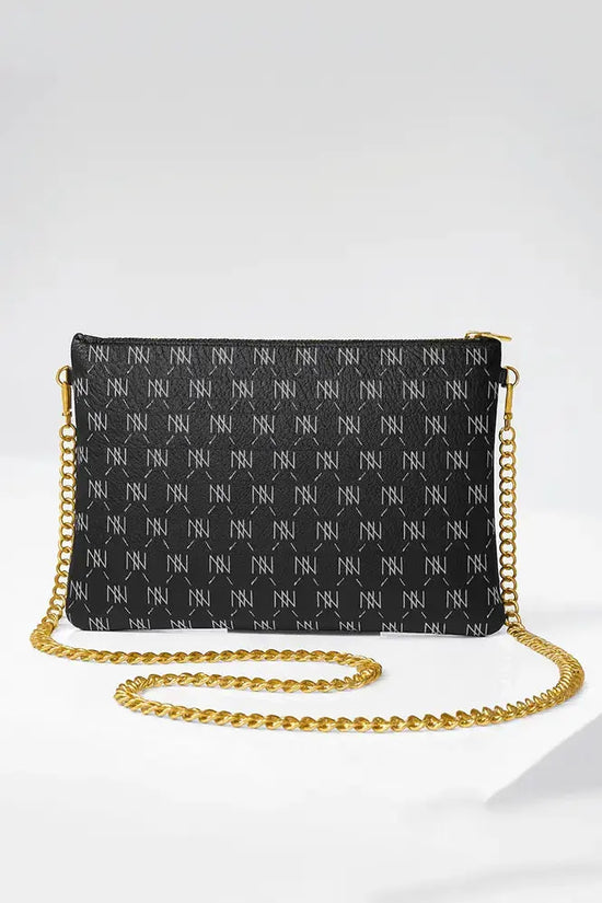 Black Nappa Leather Gold Chain NN Crossbody Bag - IVORYNN