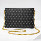 Black Nappa Leather Gold Chain NN Crossbody Bag - IVORYNN