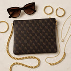 Black Nappa Leather Gold Chain NN Crossbody Bag - IVORYNN