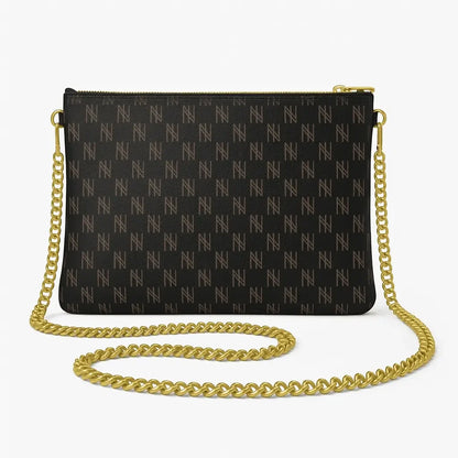 Black Nappa Leather Gold Chain NN Crossbody Bag - IVORYNN