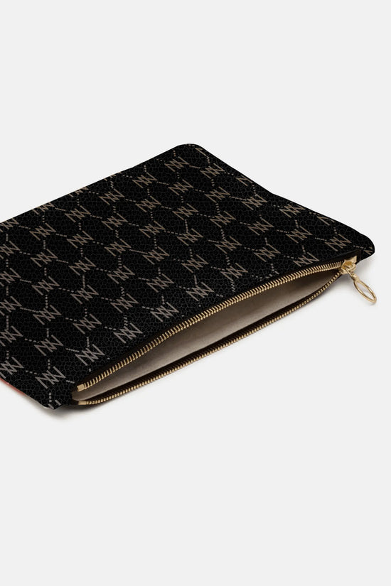 Black Nappa Leather NN Leather Clutch - IVORYNN