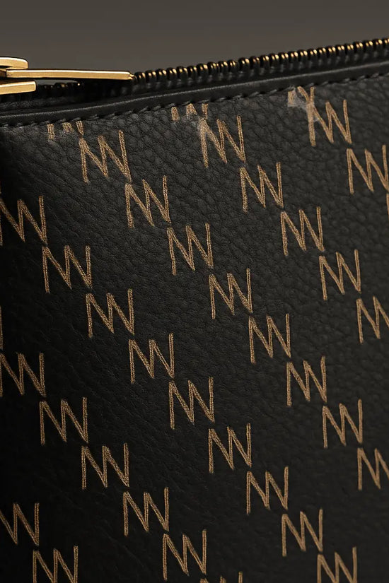 Black Nappa Leather NN Leather Clutch - IVORYNN