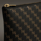 Black Nappa Leather NN Leather Clutch - IVORYNN