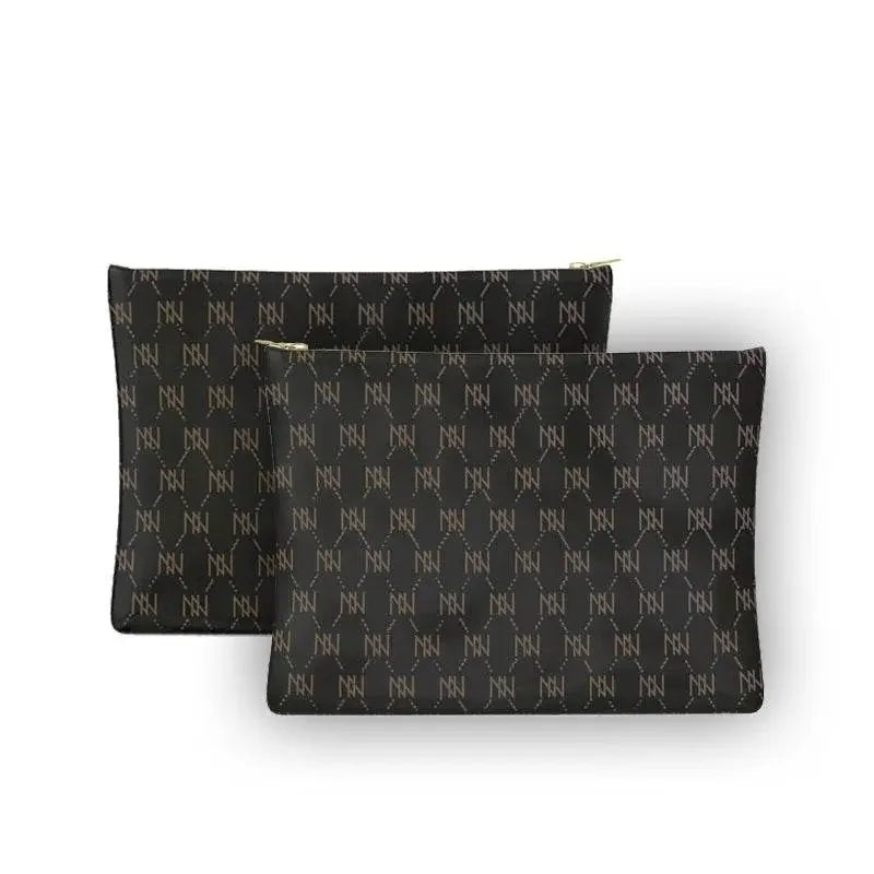 Black Nappa Leather NN Leather Clutch - IVORYNN