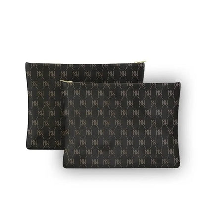 Black Nappa Leather NN Leather Clutch - IVORYNN