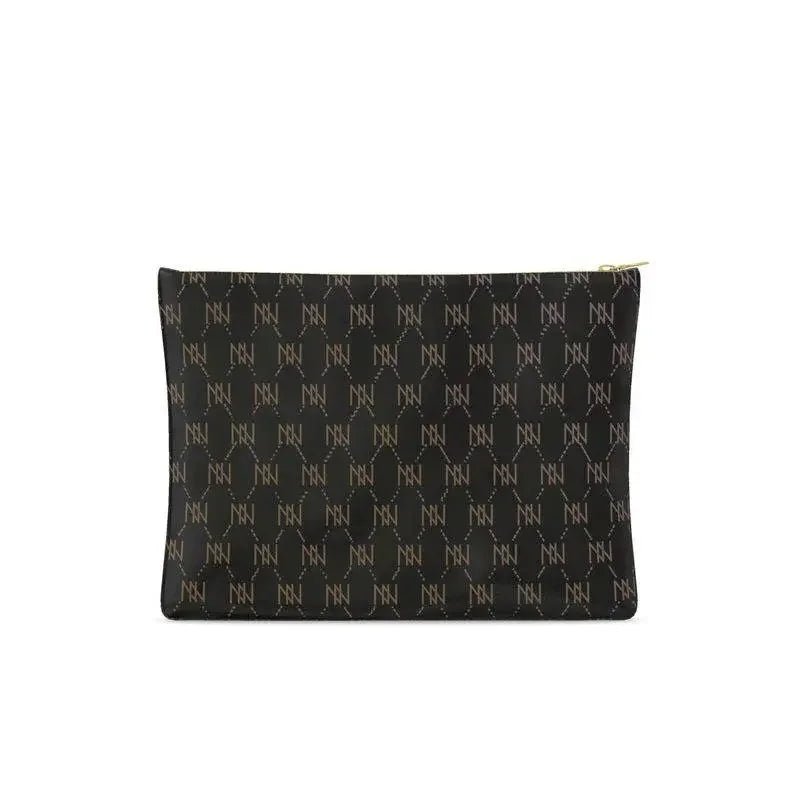 Black Nappa Leather NN Leather Clutch - IVORYNN
