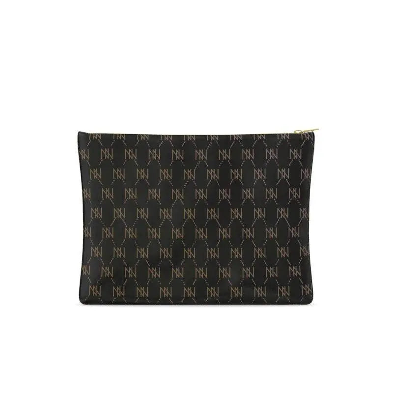 Black Nappa Leather NN Leather Clutch - IVORYNN