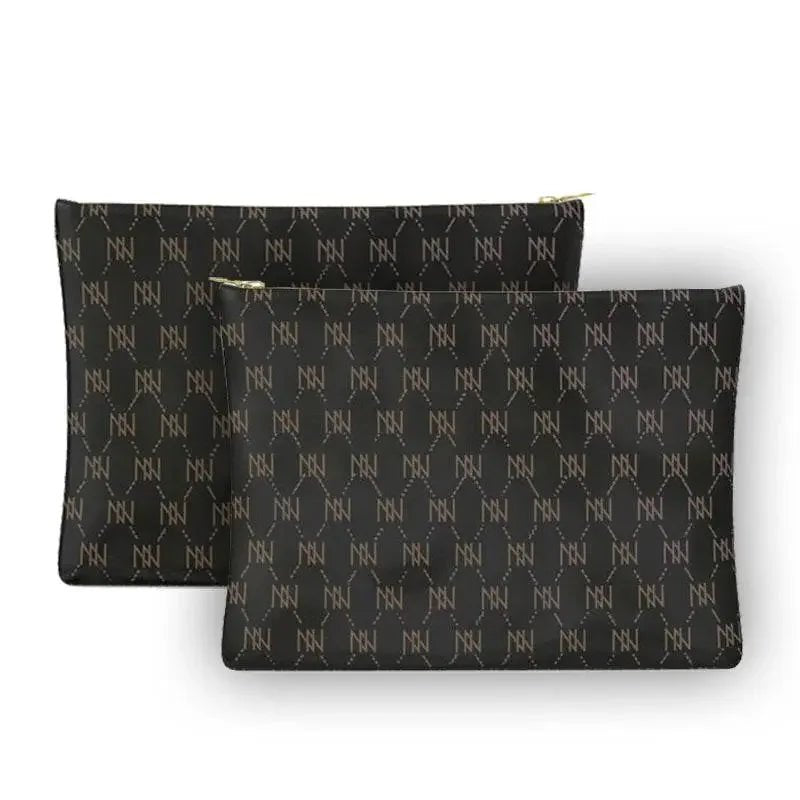 Black Nappa Leather NN Leather Clutch - IVORYNN