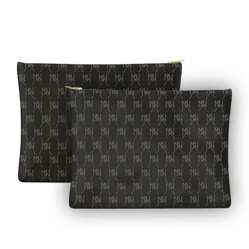 Black Nappa Leather NN Leather Clutch - IVORYNN