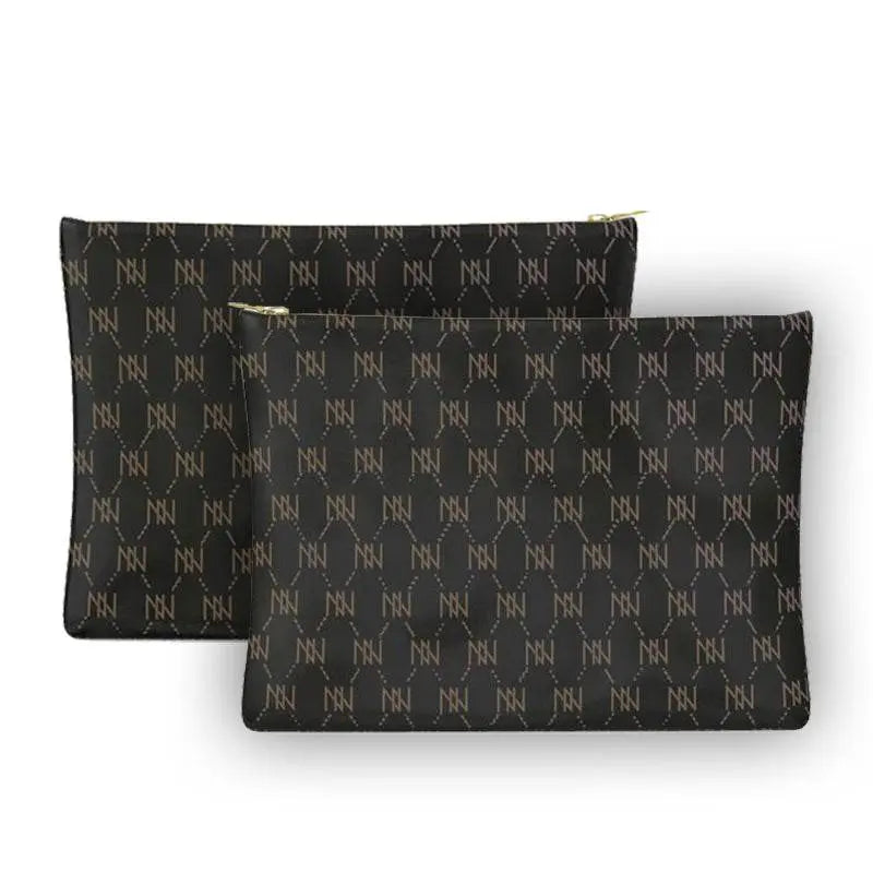 Black Nappa Leather NN Leather Clutch - IVORYNN