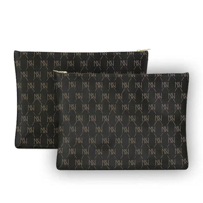 Black Nappa Leather NN Leather Clutch - IVORYNN