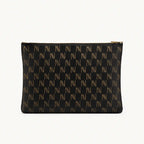Black Nappa Leather NN Leather Clutch - IVORYNN