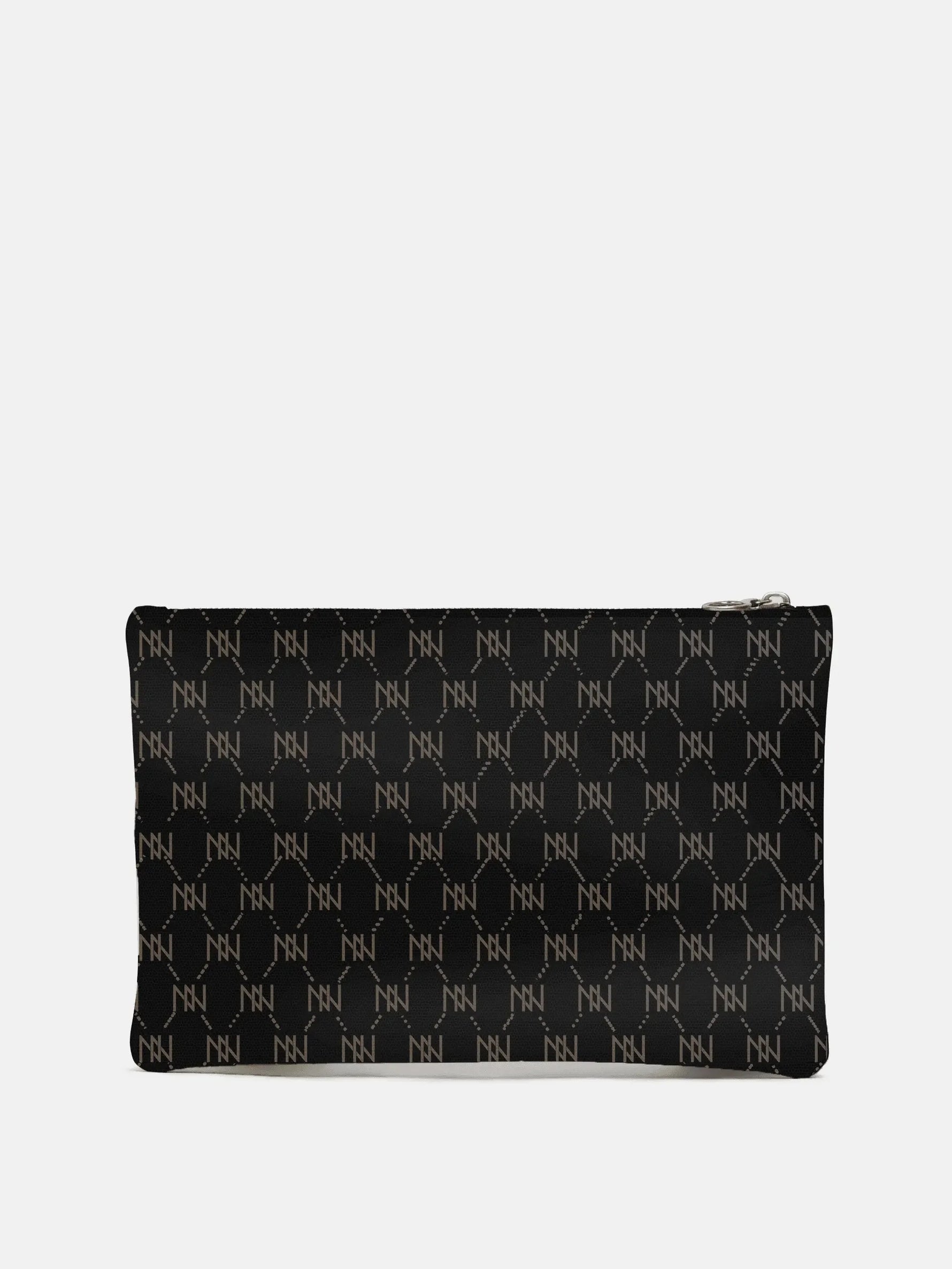 Black Nappa Leather NN Leather Clutch - IVORYNN