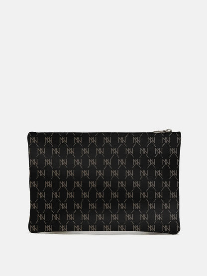 Black Nappa Leather NN Leather Clutch - IVORYNN